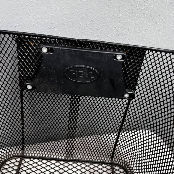 Bell Handlebar Bike Basket with Handle Black Metal Quick Release Removable - Picture 3 of 6